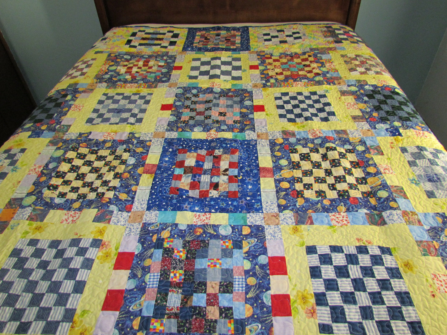 Planets & Butterflies Quilt, Twin-Queen