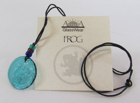 Aurora GlassWear Pendant Necklace-Frog-Teal