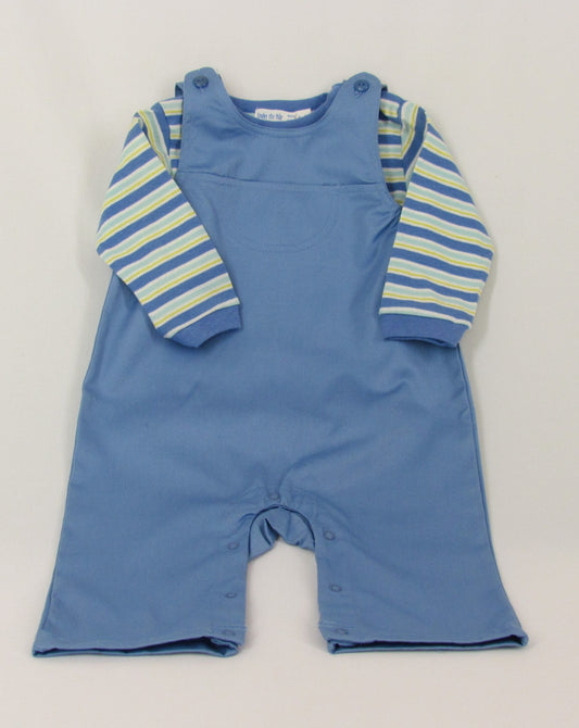 Under the Nile 2-pc Twill Overall w/ Striped Shirt