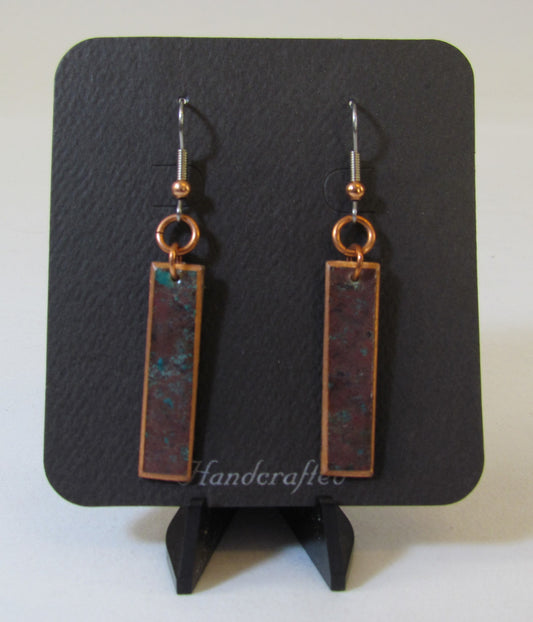 Precious Hardwood Earrings w/Patina on Copper