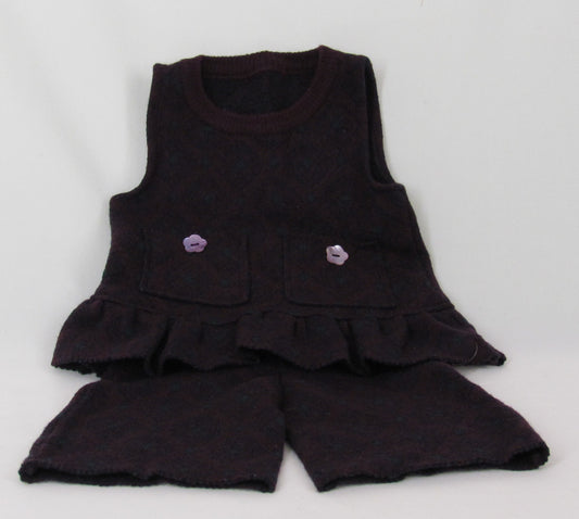 Madrone Berries 2-pc Top and Culottes, purple, 6 Months