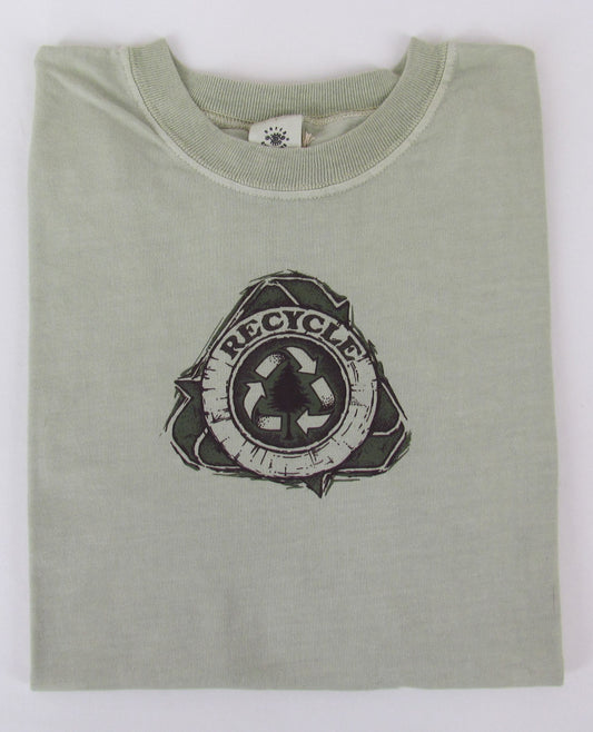 Earth Creations Youth Short Sleeve T “Recycle Tree”, Moss, Youth X-Large