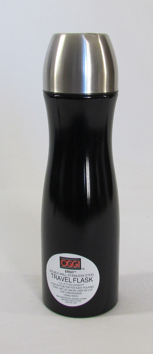 OGGI Ergo Travel Flask, 17 oz, Black