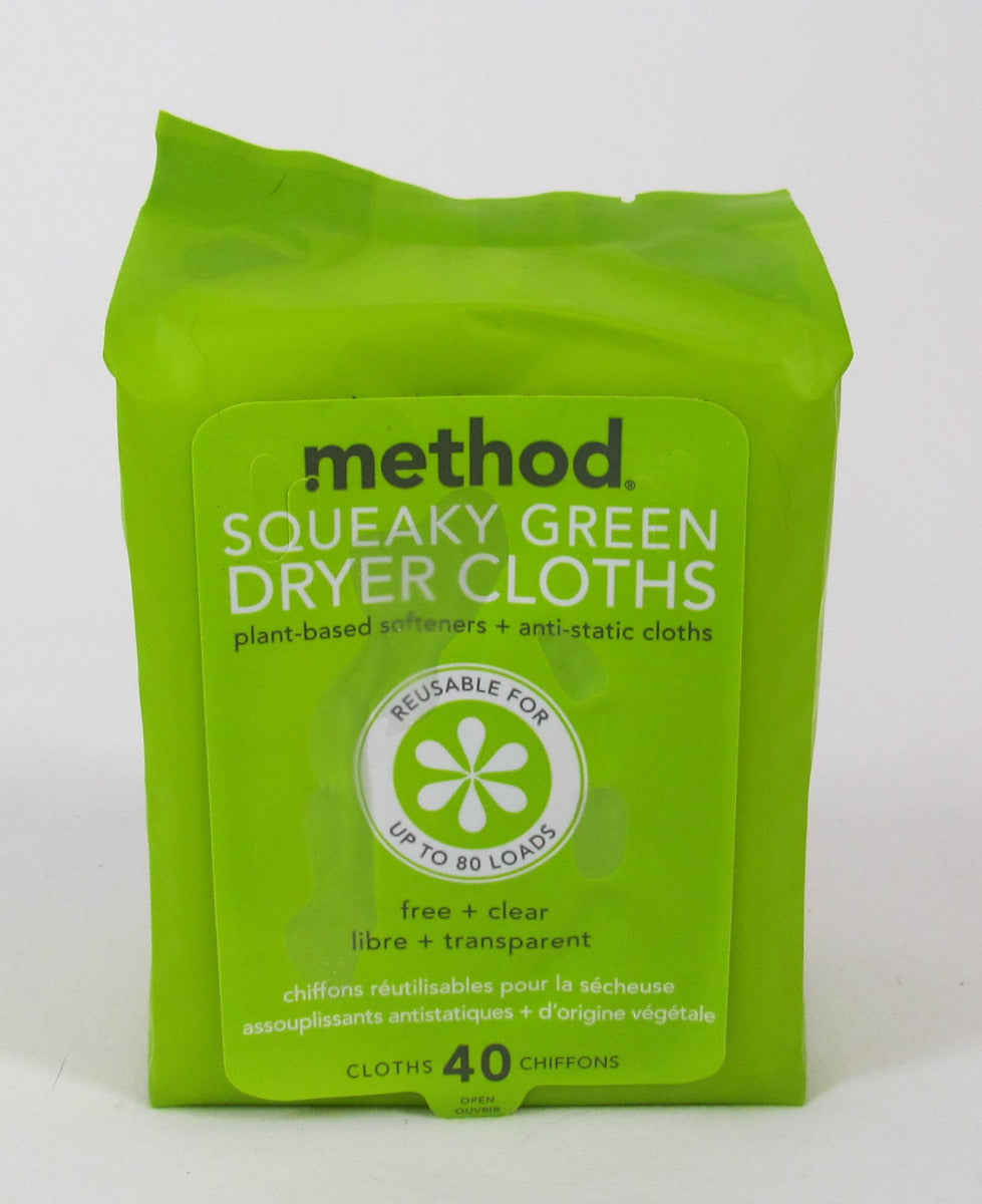 Method Squeaky Green Dryer Cloths – 40pk