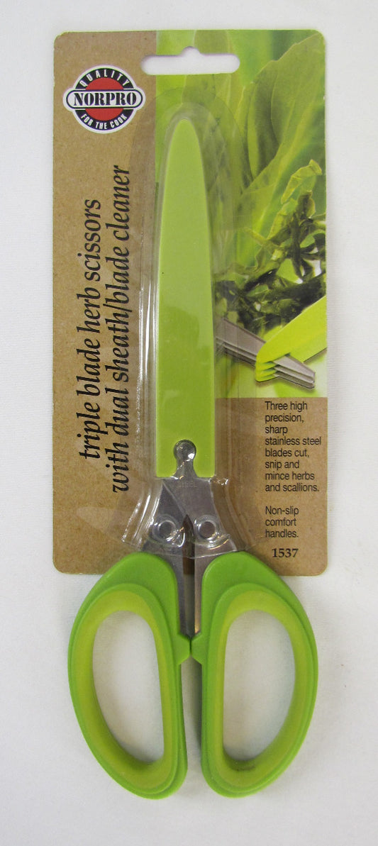 Norpro Triple Blade Herb Scissors with dual sheath/blade cleaner
