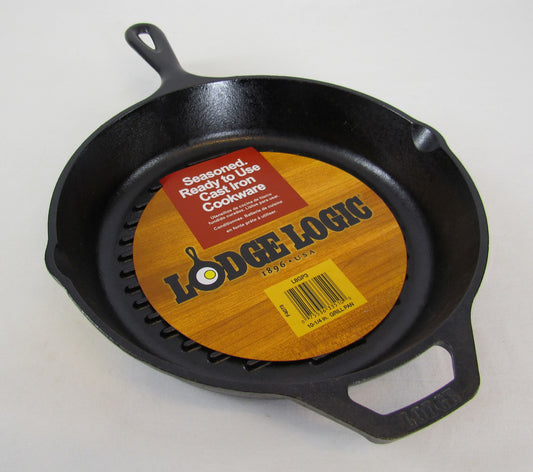 Lodge Logic Cast Iron Ribbed Grilling Pan 10-1/4” dia