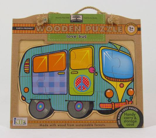 Green Start Wooden Puzzle - Love Bus