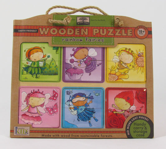 Green Start Wooden Puzzle - Rainbow Fairies
