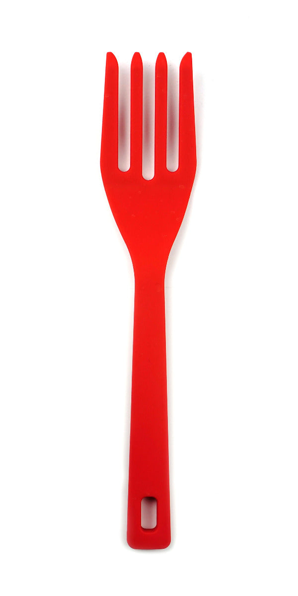 RSVP Silicone Coated Stainless Steel Fork-Red